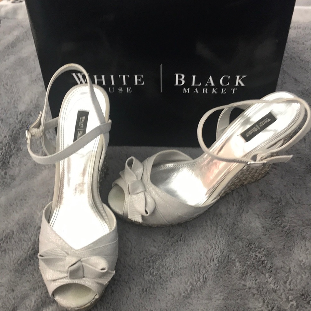 Silver Sophia Heels by White House Black market.